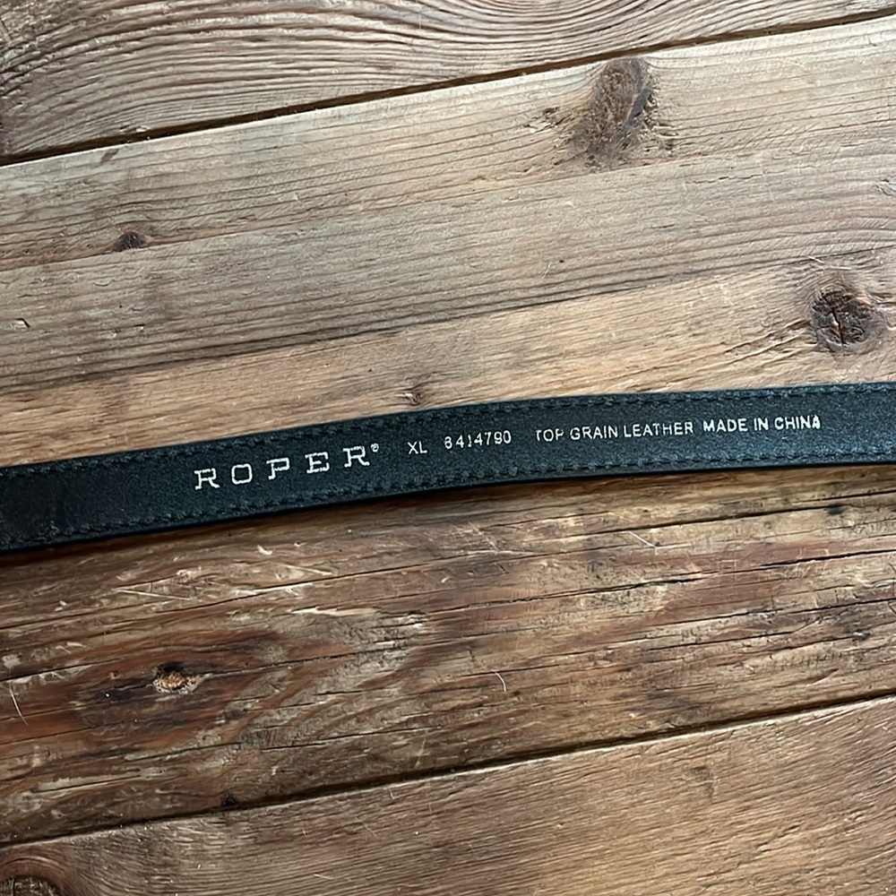 Roper Brown Leather and Rinestone Women’s Belt - Picture 4 of 9